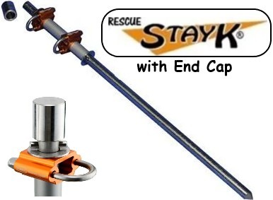 Rescue StayK pole with end cap and coupling, designed for safety and rescue operations. Essential tool for efficient emergency response.